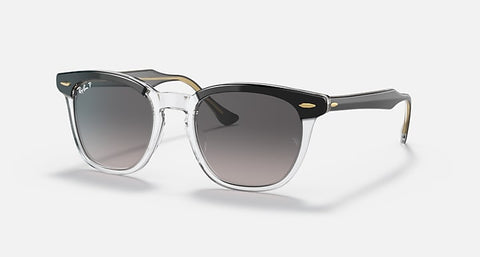 RAY-BAN : HAWKEYE — Lunettes en acétate Noir poli sur transparent carré | RB2298 1294/M3 52-21
