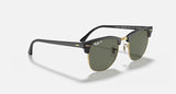 RAY-BAN : Clubmaster Classic À Pont Bas, Noir/Vert Classique G-15 | RB3016F 901/58 55