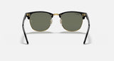 RAY-BAN : Clubmaster Classic À Pont Bas, Noir/Vert Classique G-15 | RB3016F 901/58 55