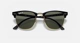 RAY-BAN : Clubmaster Classic À Pont Bas, Noir/Vert Classique G-15 | RB3016F 901/58 55