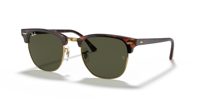 RAY-BAN : Clubmaster Classic À Pont Bas, Noir/Vert Classique G-15 | RB3016F 901/58