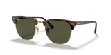 RAY-BAN : Clubmaster Classic À Pont Bas, Noir/Vert Classique G-15 | RB3016F 901/58 55
