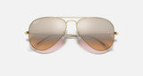 RAY-BAN : AVIATEUR CLASSIC en Métal Or briallant, lentilles Rose miroir argenté | Rb3025 001/57 58