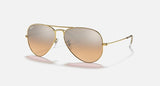 RAY-BAN : AVIATEUR Dégradé en Métal Or Arista poli, lentilles Argent à Rose Dégradé | Rb3025 001/3e 55
