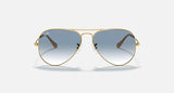 RAY-BAN : AVIATEUR Dégradé en Métal Or Arista poli et lentille bleu clair | Rb3025 001/3f 58