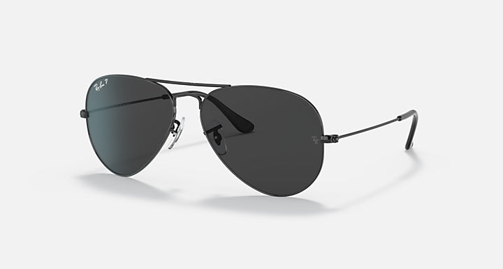 RAY-BAN : AVIATEUR Noir Total (Total Black) en Métal Noir poli et lentille Noir Polarisé | Rb3025 002/48 58