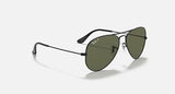 RAY-BAN : Aviator Classic, Noir/Vert Classique G-15 | RB3025 002/58 58