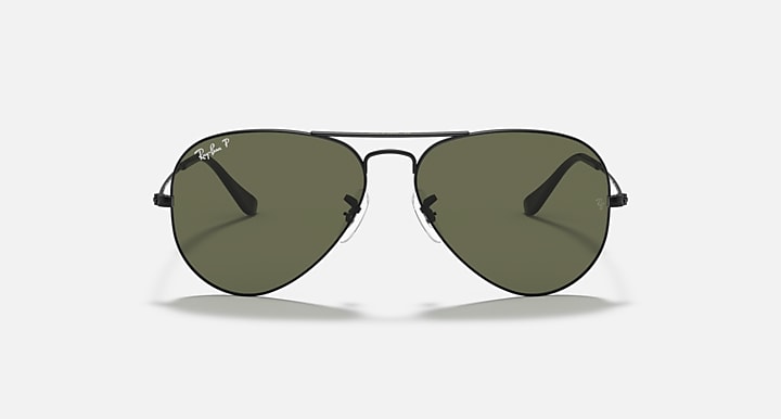 RAY-BAN : Aviator Classic, Noir/Vert Classique G-15 | RB3025 002/58 58