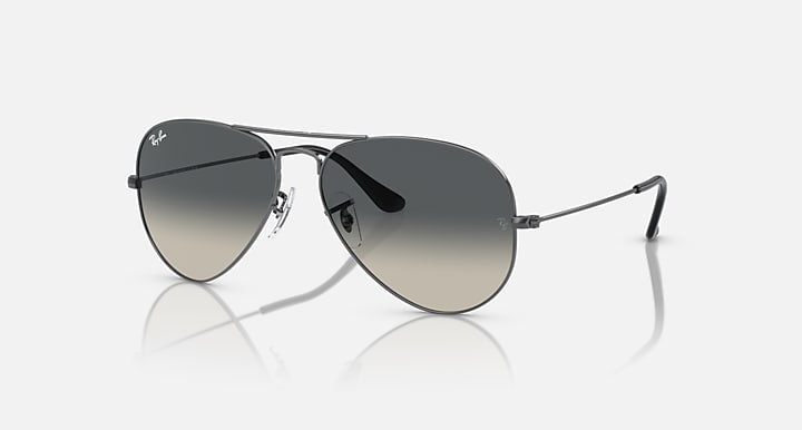 RAY-BAN : AVIATEUR Dégradé en Métal Gris anthracite poli et lentilles grises | Rb3025 004/78