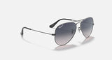 RAY-BAN : AVIATEUR Dégradé en Métal Gris anthracite poli et lentilles bleu dégradé polarisé | RB3025 004/78