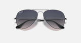 RAY-BAN : AVIATEUR Dégradé en Métal Gris anthracite poli et lentilles bleu dégradé polarisé | RB3025 004/78