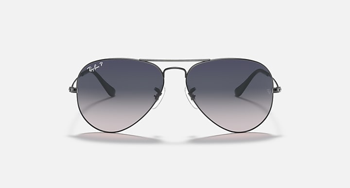 RAY-BAN : AVIATEUR Dégradé en Métal Gris anthracite poli et lentilles bleu dégradé polarisé | RB3025 004/78