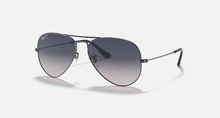 RAY-BAN : AVIATEUR Dégradé en Métal Gris anthracite poli et lentilles bleu dégradé polarisé | RB3025 004/78