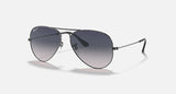 RAY-BAN : AVIATEUR Dégradé en Métal Gris anthracite poli et lentilles bleu dégradé polarisé | RB3025 004/78