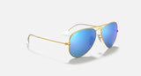 RAY-BAN : AVIATEUR FLASH en Métal Or mat et lentilles bleu éclair | Rb3025 112/17