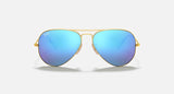 RAY-BAN : AVIATEUR FLASH en Métal Or mat et lentilles bleu éclair | Rb3025 112/17