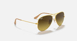 RAY-BAN : AVIATEUR Dégradé en Métal Or mat et lentilles dégradé brun | RB3025 112/85