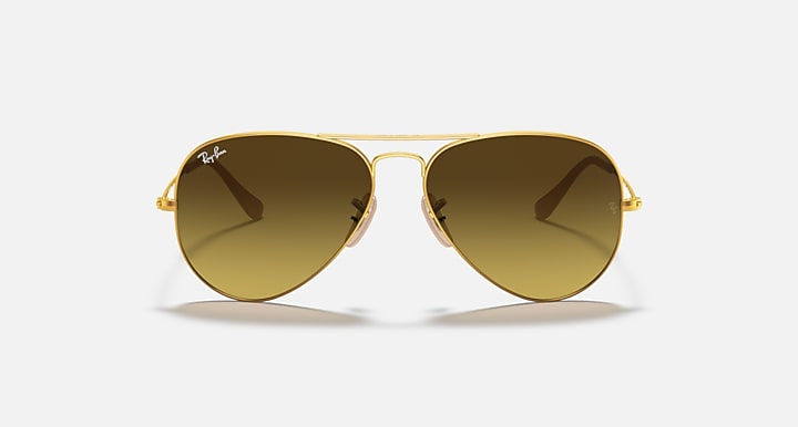 RAY-BAN : AVIATEUR Dégradé en Métal Or mat et lentilles dégradé brun | RB3025 112/85