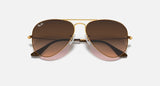 RAY-BAN : AVIATEUR DÉGRADÉ (Gradient) en Métal Brun clair poli | RB3025 9001A5