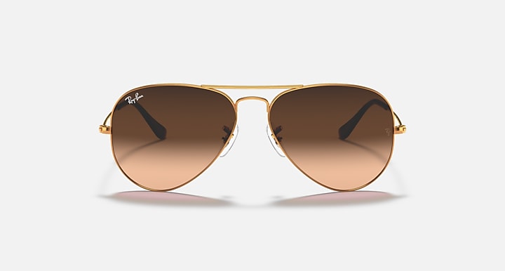 RAY-BAN : AVIATEUR DÉGRADÉ (Gradient) en Métal Brun clair poli | RB3025 9001A5