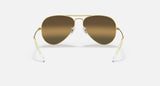 RAY-BAN : AVIATEUR POLARISÉS+ (AVIATOR POLARIZED+ LENSES) en métal or poli et lentilles en argent et marron | Rb3025 9196G5