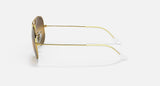 RAY-BAN : AVIATEUR POLARISÉS+ (AVIATOR POLARIZED+ LENSES) en métal or poli et lentilles en argent et marron | Rb3025 9196G5