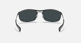 RAY-BAN : OLYMPIAN I DELUXE en Métal Noir poli et lentilles ovale bleu | Rb3119m 002r5