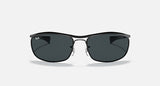 RAY-BAN : OLYMPIAN I DELUXE en Métal Noir poli et lentilles ovale bleu | Rb3119m 002r5