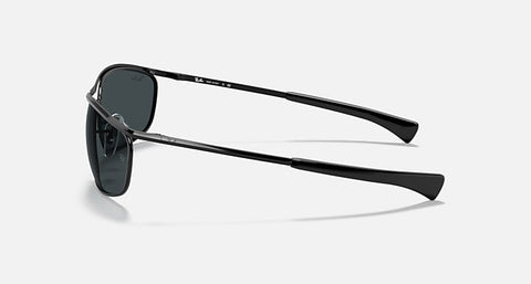 RAY-BAN : OLYMPIAN I DELUXE en Métal Noir poli et lentilles ovale bleu | Rb3119m 002r5