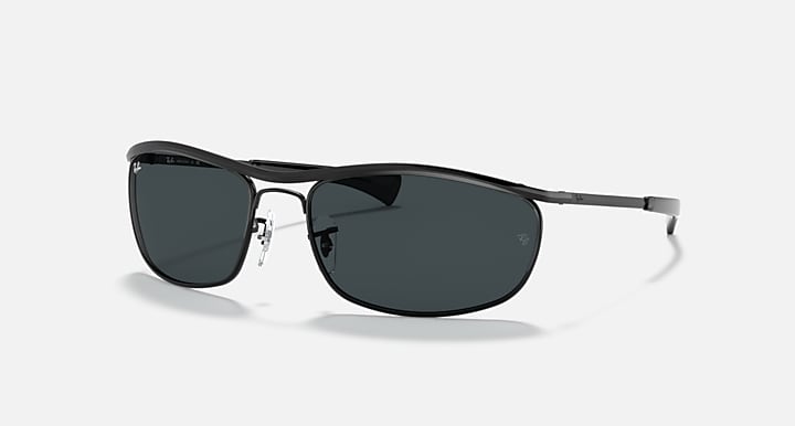 RAY-BAN : OLYMPIAN I DELUXE en Métal Noir poli et lentilles ovale bleu | Rb3119m 002r5