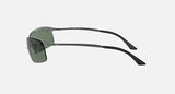 RAY-BAN : RB3183 en Métal gris anthracite poli et lentilles rectangulaire vert foncé | Rb3183 004/71