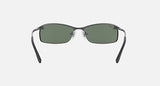 RAY-BAN : RB3183 en Métal gris anthracite poli et lentilles rectangulaire vert foncé | Rb3183 004/71