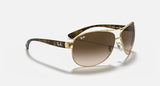 RAY-BAN : RB3386 en Acier Or Arista poli et lentilles brune dégradé | RB3386 001/13