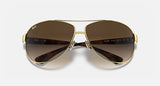 RAY-BAN : RB3386 en Acier Or Arista poli et lentilles brune dégradé | RB3386 001/13