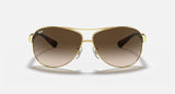 RAY-BAN : RB3386 en Acier Or Arista poli et lentilles brune dégradé | RB3386 001/13