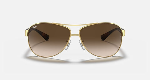 RAY-BAN : RB3386 en Acier Or Arista poli et lentilles brune dégradé | RB3386 001/13