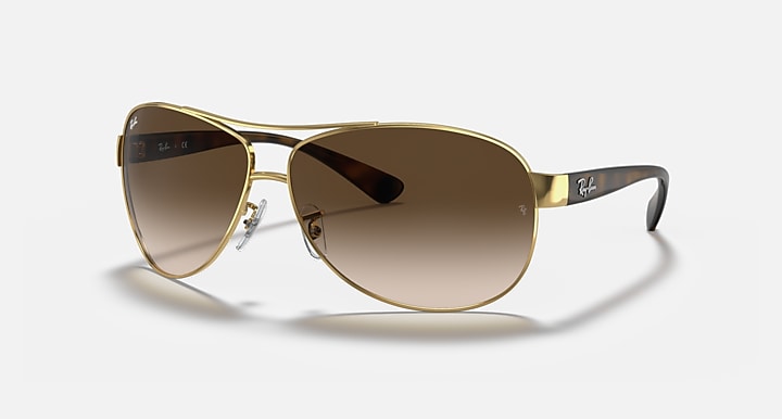 RAY-BAN : RB3386 en Acier Or Arista poli et lentilles brune dégradé | RB3386 001/13