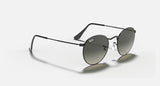 RAY-BAN : ROUND FLAT LENSES en Noir poli et lentilles dégradé gris | Rb3447n 002/71