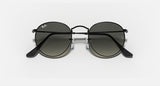 RAY-BAN : ROUND FLAT LENSES en Noir poli et lentilles dégradé gris | Rb3447n 002/71