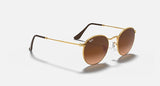 RAY-BAN : ROUND METAL en Bronze clair poli et lentilles dégradé rose-marron | Rb3447 9001/a5