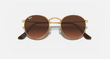 RAY-BAN : ROUND METAL en Bronze clair poli et lentilles dégradé rose-marron | Rb3447 9001/a5