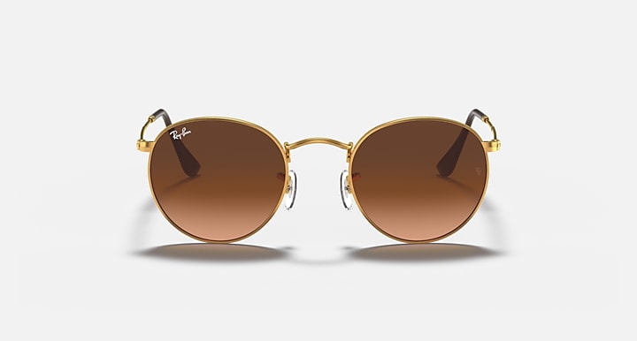 RAY-BAN : ROUND METAL en Bronze clair poli et lentilles dégradé rose-marron | Rb3447 9001/a5
