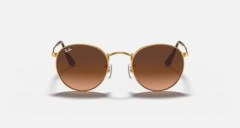 RAY-BAN : ROUND METAL en Bronze clair poli et lentilles dégradé rose-marron | Rb3447 9001/a5
