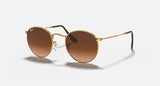 RAY-BAN : ROUND METAL en Bronze clair poli et lentilles dégradé rose-marron | Rb3447 9001/a5