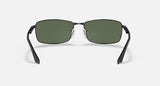 RAY-BAN : RB3498 en Noir poli et lentilles vertes | Rb3498 002/71 61