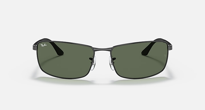 RAY-BAN : RB3498 en Noir poli et lentilles vertes | Rb3498 002/71 61