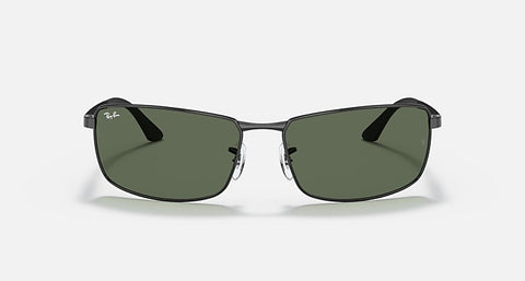 RAY-BAN : RB3498 en Noir poli et lentilles vertes | Rb3498 002/71 61