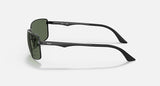 RAY-BAN : RB3498 en Noir poli et lentilles vertes | Rb3498 002/71 61
