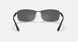 RAY-BAN : RB3498 en Noir mat et lentilles grises polarisées | Rb3498 006/81 61