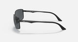 RAY-BAN : RB3498 en Noir mat et lentilles grises polarisées | Rb3498 006/81 61